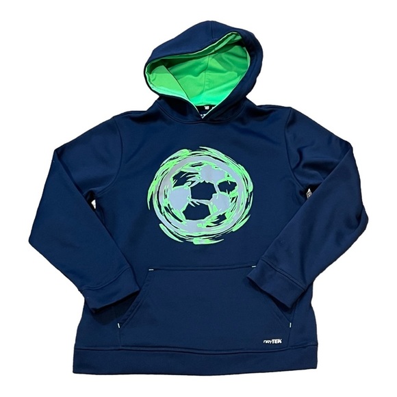 Soccer shirts t-shirt and hoodie size medium blue gray - Picture 2 of 5